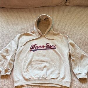 Gray Gildan White Sox (Wave Sux) Soft Hoodie. Section 108 logo on Back.